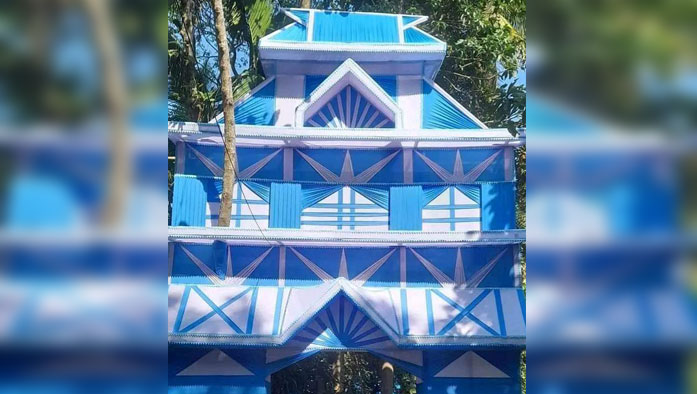 আর্জেন্টিনার পতাকার রঙে বিয়ের গেট