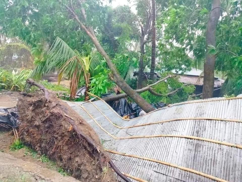 সেন্টমার্টিনে ঘরবাড়ি বিধ্বস্ত, উপড়ে গেছে গাছপালা