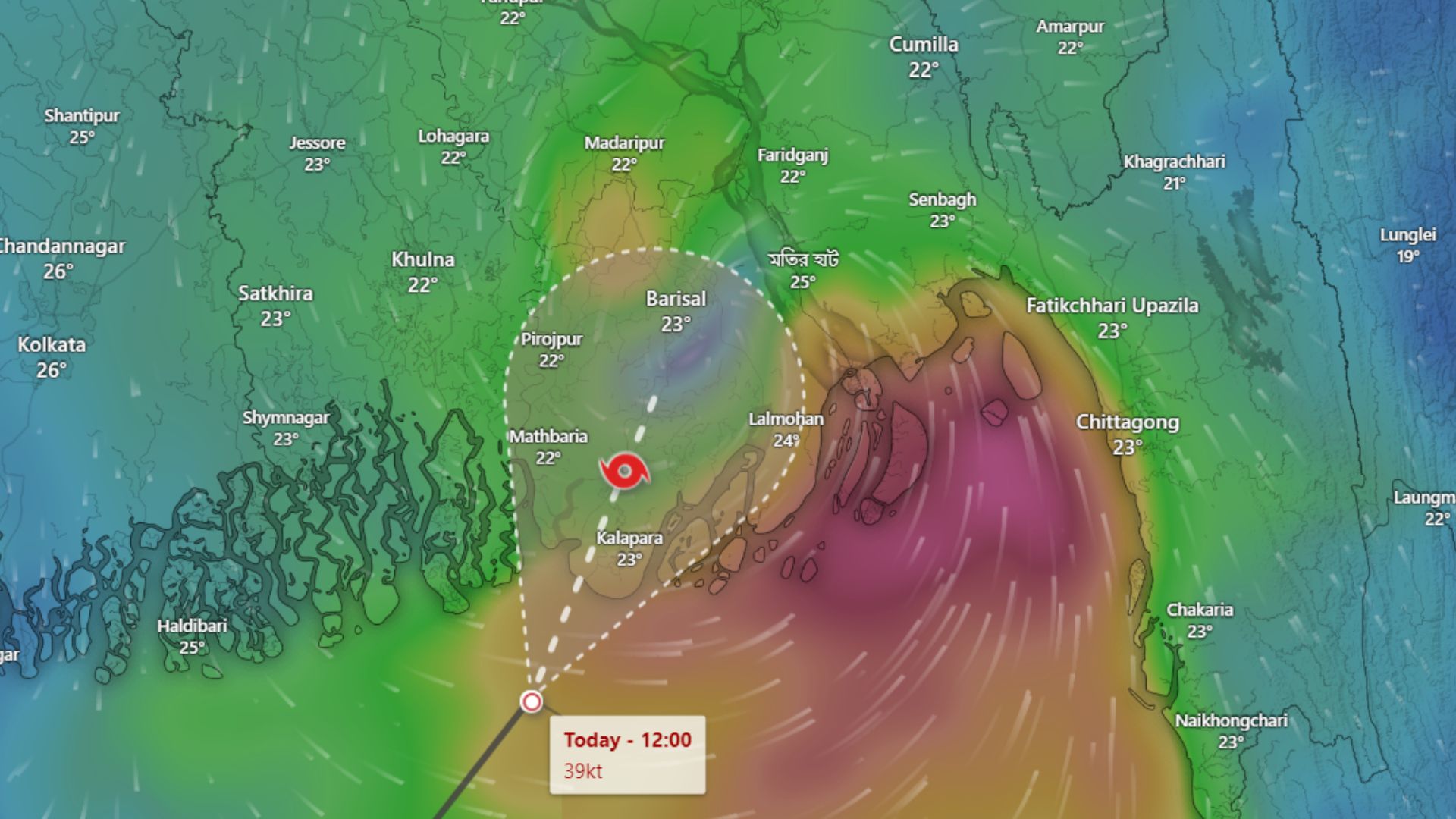 ঘূর্ণিঝড় ‘মিধিলি’ উপকূল অতিক্রম করে এখন গভীর নিম্নচাপ, দুর্বল হচ্ছে বৃষ্টি ঝরিয়ে