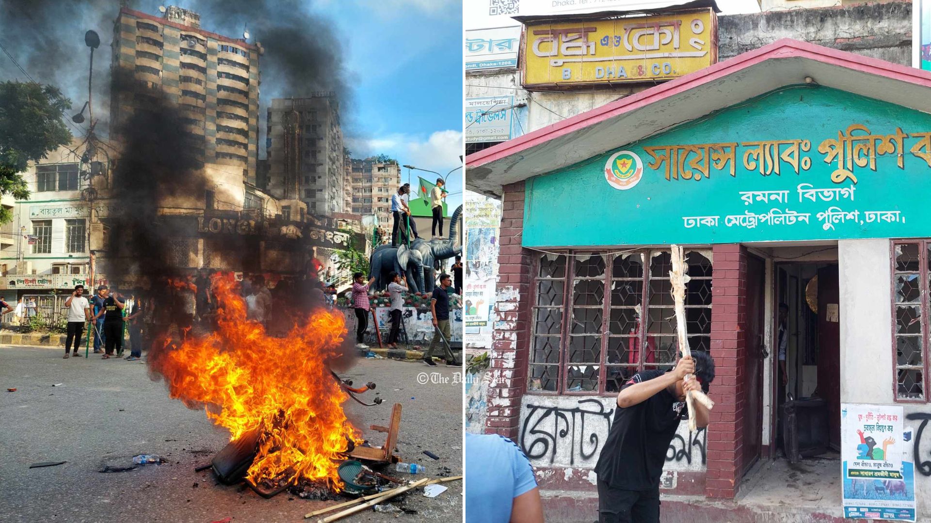 দিনভর সংঘর্ষে রণক্ষেত্র সায়েন্স ল্যাব এলাকা